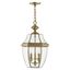 Monterey Antique Brass 3-Light Outdoor Pendant with Clear Beveled Glass