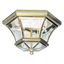 Antique Brass Hexagon 3-Light Outdoor Ceiling Lantern with Clear Beveled Glass