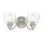 Montgomery Brushed Nickel 2-Light Vanity with Clear Hand-Blown Glass