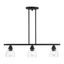 Montgomery 3-Light Black Hand Blown Glass Linear Chandelier