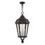 Elegant Morgan Textured Black 3-Light Outdoor Pendant with Clear Glass