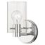 Polished Chrome Clear Glass Single Light Sconce