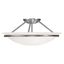 Newburgh Brushed Nickel 3-Light Semi-Flush Mount with Alabaster Glass Bowl