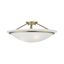 Antique Brass 3-Light Semi-Flush Mount with Alabaster Glass