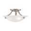 Elegant Brushed Nickel 3-Light Flush Mount with White Alabaster Glass