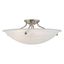 Elegant Brushed Nickel 4-Light Ceiling Fixture with White Alabaster Glass