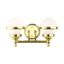 Oldwick Polished Brass 2-Light Vanity Sconce with Satin Opal White Glass