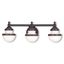 Olde Bronze 3-Light Vanity with Satin Opal White Glass
