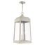Oslo Brushed Nickel 3-Light Outdoor Pendant Lantern with Clear Glass