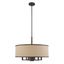 Bronze Drum Pendant with Handcrafted Linen Shade - 7 Light