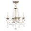 Elegant Mini 4-Light Chandelier with Crystal Accents and Antique Silver Leaf Finish