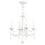 Antique White Mini 4-Light Candelabra Chandelier with Crystal Accents