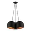 Piedmont Black and Brushed Nickel 3-Light Globe Pendant