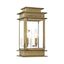 Princeton Antique Brass 2-Light Outdoor Wall Lantern with Clear Glass