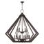 Elegant Prism Bronze 15-Light Industrial Chandelier