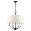 Ridgecrest Transitional Black 6-Light Chandelier with Off-White Shade