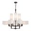 Rubix 12-Light Bronze Chandelier with Oatmeal Fabric Shades