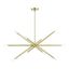 Soho Satin Brass 10-Light Sputnik Linear Chandelier