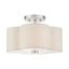 Solstice Brushed Nickel 2-Light Semi-Flush Mount with Scalloped Oatmeal Shade