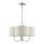 Mini Drum 4-Light Brushed Nickel Chandelier with Scalloped Shade