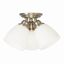 Somerville Antique Brass 3-Light Flush Mount with Satin Opal White Glass