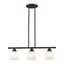 Somerville Bronze Linear Chandelier with Satin Opal White Glass