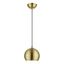 Stockton Mini Globe Pendant in Antique Brass with Polished Accents