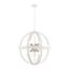 24" Textured White and Brushed Nickel Sputnik Chandelier