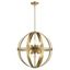 Antique Brass Sputnik 6-Light Globe Pendant Chandelier