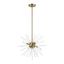 Uptown Antique Brass 6-Light Pendant with Acid Etched Rods