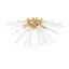 Elysian Satin Brass 4-Light Flush Mount with Crystal Rods