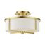 Satin Brass Contemporary 2-Light LED Drum Flush Mount