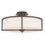 Elegant Bronze 4-Light Semi-Flush Drum Ceiling Fixture with Off-White Shade