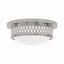 Westfield Brushed Nickel 2-Light Flush Mount with Satin Glass