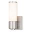 Elegant Brushed Nickel 1-Light Vanity Sconce with Satin Opal Glass