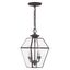 Westover Classic Bronze 2-Light Outdoor Pendant Lantern with Clear Beveled Glass