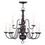 Colonial Elegance Bronze 12-Light Candle-Style Chandelier