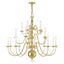 Williamsburgh 20-Light Polished Brass Colonial Chandelier