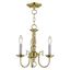 Elegant Williamsburgh Polished Brass Mini 3-Light Chandelier