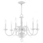 Colonial Elegance White 6-Light Candelabra Chandelier