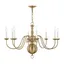 Antique Brass 8-Light Candelabra Chandelier with Chain