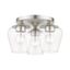 Elegant Brushed Nickel 3-Light Flush Mount with Clear Glass Shade