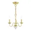 Elegant Windsor Polished Brass 3-Light Mini Chandelier with White Accents