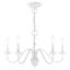 Antique White Elegance 5-Light Steel Chandelier with Candelabra Base