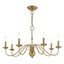 Elegant Antique Brass 7-Light Candelabra Chandelier