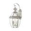 Colonial Brushed Nickel 2-Light Outdoor Sconce with Clear Beveled Glass