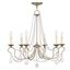 Antique Silver Leaf 6-Light Crystal Candelabra Chandelier