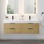 Livia 60" Nature Brown Fir Wood Wall-Mounted Vanity