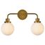 Hanson 2-Light Brass and Frosted Glass Wall Sconce