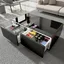 Black High Gloss Smart Coffee Table with Storage and Built-in Fridge